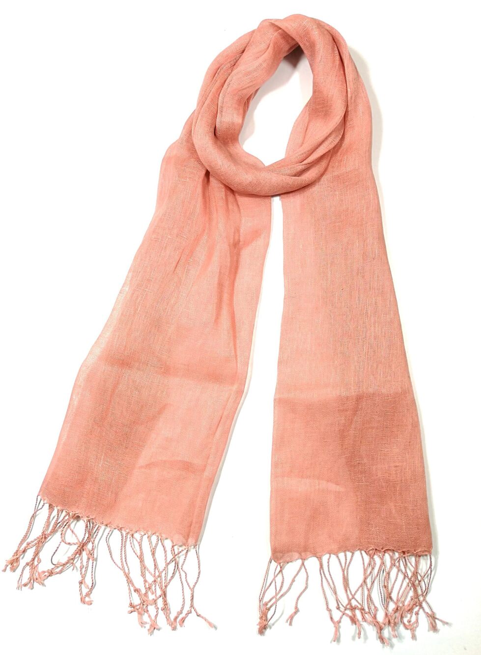 2263 Unisex 100% Linen Scarves and 71"x22" Light Salmon